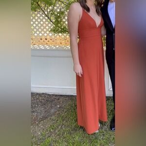 A.L.C. Orange Crepe Margot Gown Size 4‎